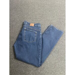 Origin Delta 68 Straight Leg Jeans Men 36x32 Dark Wash Made in USA Stretch Denim